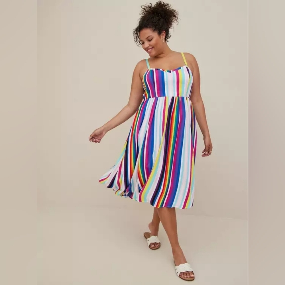 🌈Torrid🌈 Multicolor Striped Pride Dress Size 1 - Picture 2 of 10